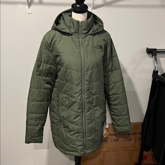 The North Face Olive Quilted Jacket - Picture 1 of 14